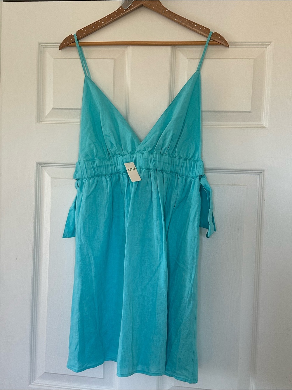 Aerie Bright Turquoise Sleeveless V-Neck Sundress